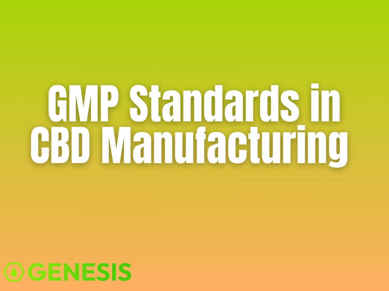 How GMP Certification Protects CBD Users