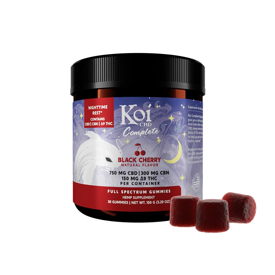Koi SLEEP Complete Nighttime CBN Gummies | Black Cherry – Genesis